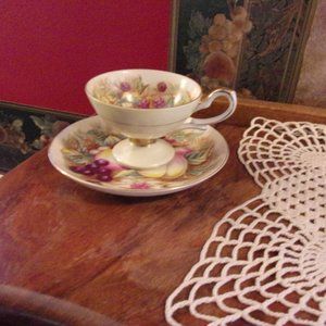 Lily China Fruits Motif DemiTasse Cup Saucer